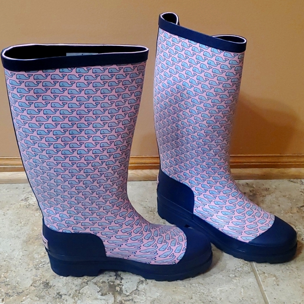 New Vineyard Vines Whale Rain Boots